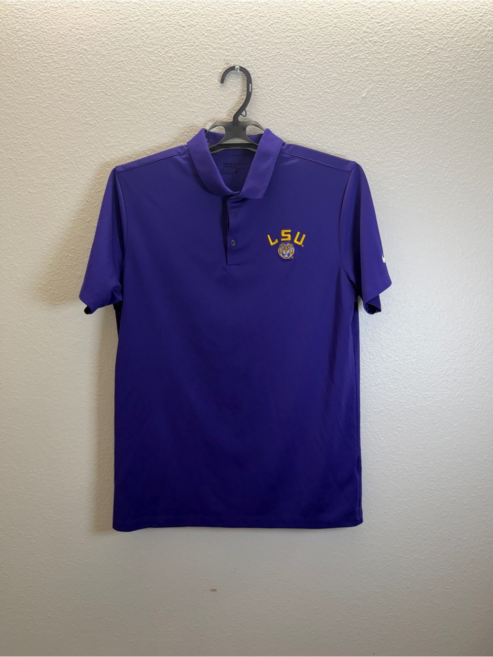 Nike Purple LSU Embroidered Polo Shirt